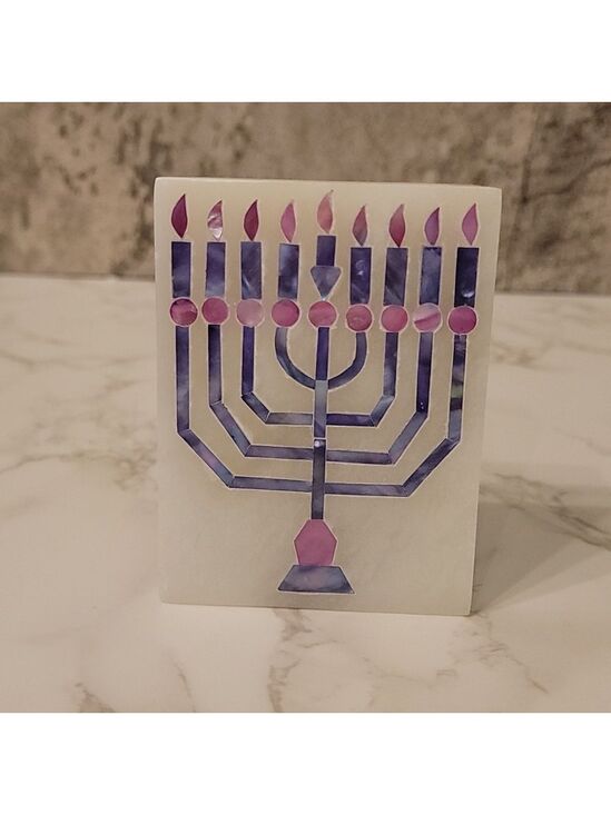 Vintage Other - Vintage Soapstone Menorah mother of pearl inlay box